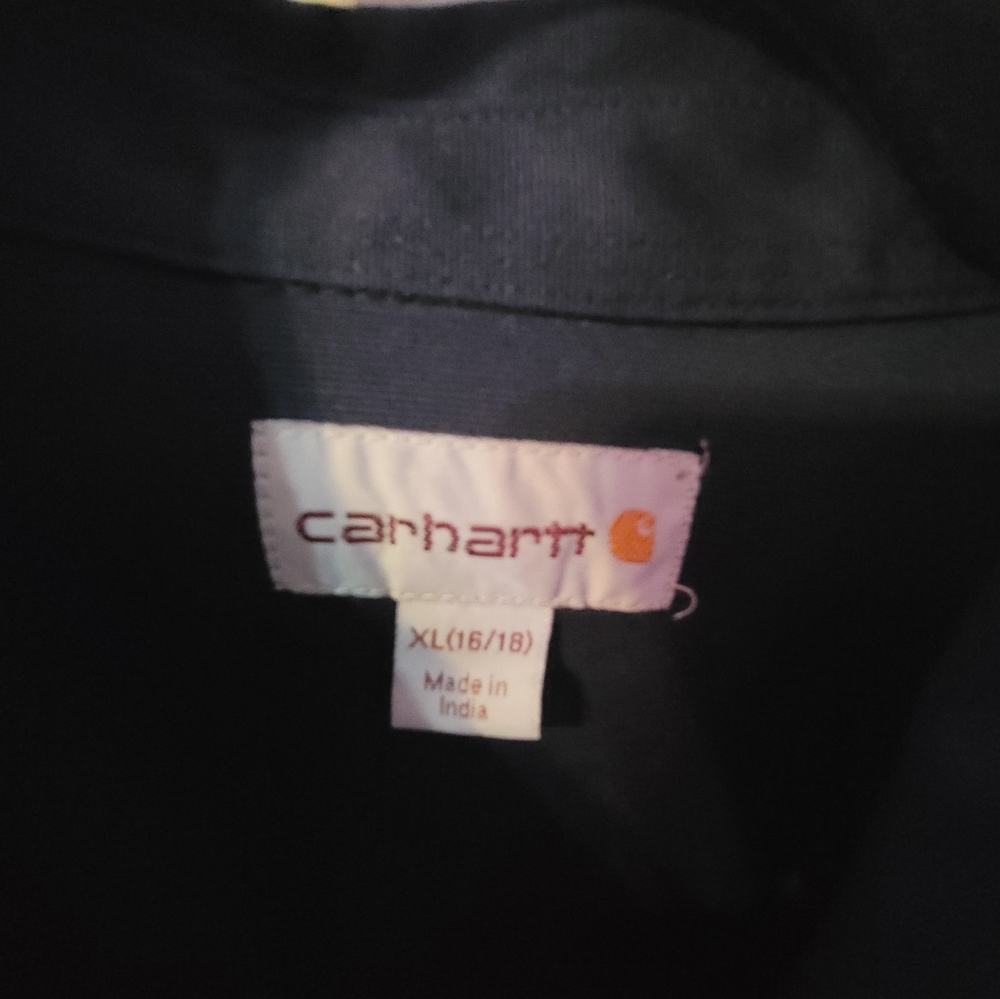 Carhartt Button Down Long Sleeve Shirt  Size XL Navy - Picture 2 of 3